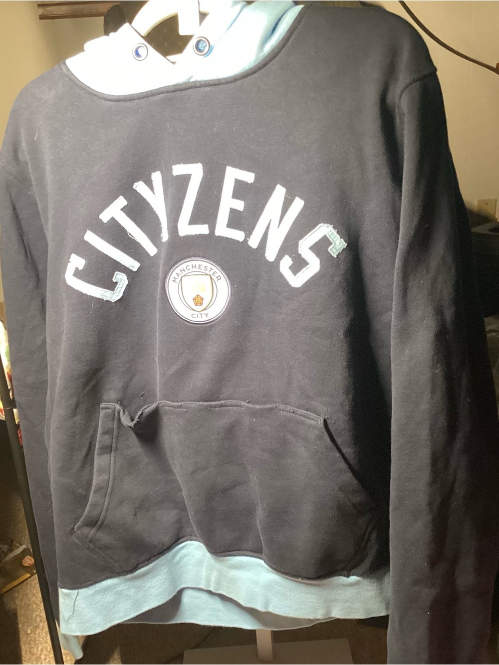 Manchester City Crewneck Sweater in Navy with Light Blue Accents